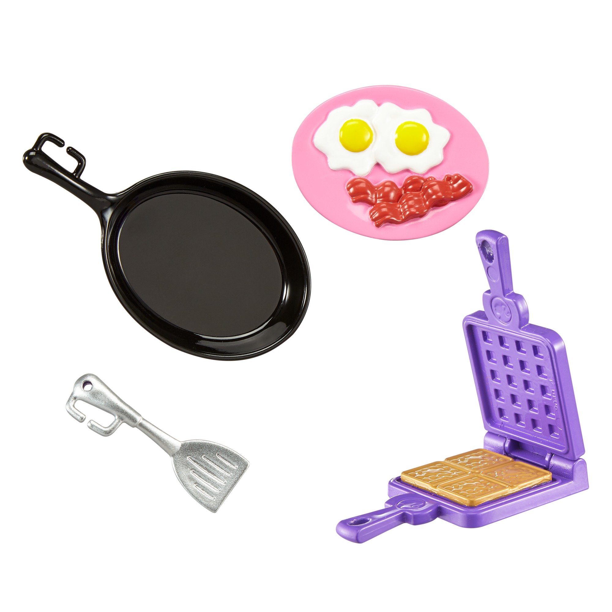 Barbie Breakfast Accessory Set - Miniature Kitchen Playset with Plates, Cups & Utensils for Dolls - Perfect for Pretend Play, Tea Parties & Dollhouse Scenes