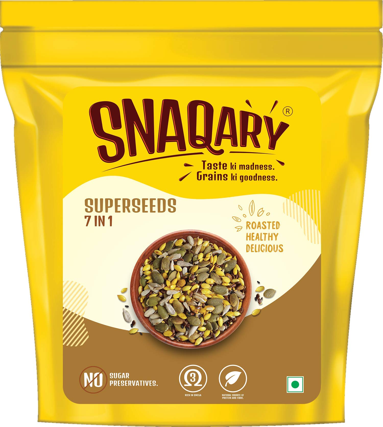 Premium Snaqary Antioxidant Super Seeds (240g) | Healthy Roasted Snacks for Immunity & Weight Loss | High Protein & Fiber Vegan Diet Food | 7-in-1 Salad & Smoothie Topper | Plant-Based, Gluten-Free | Perfect for Yoga, Hiking & Office Snacking