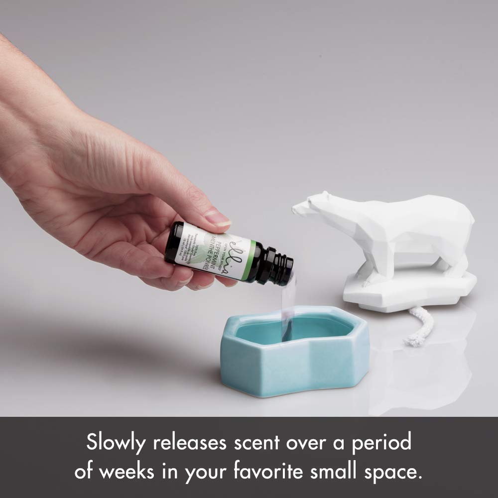 Ellia Polar Bear Porcelain Essential Oil Diffuser - Holiday Home Decor, Aromatherapy Gift for Christmas, Winter & Cozy Home Scents