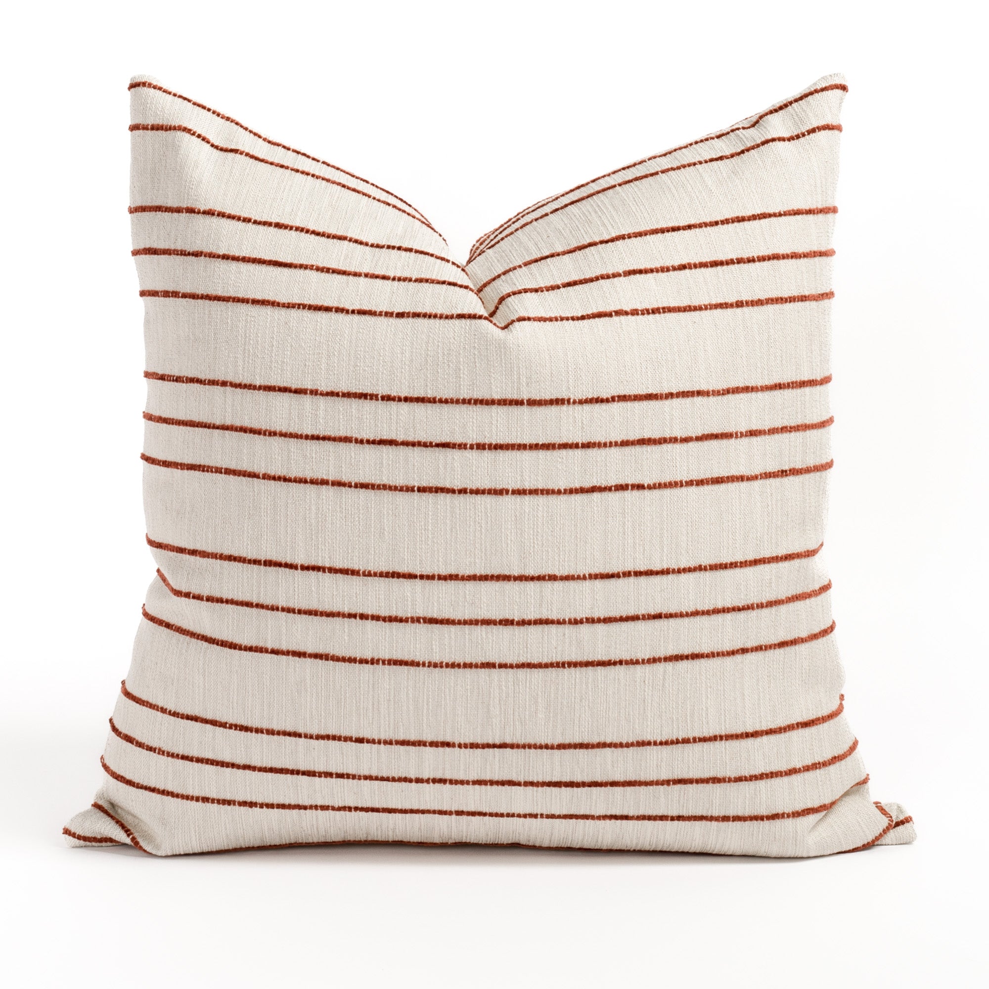 Spar Stripe 20x20 Decorative Throw Pillow Cover - Russet Brown for Couch, Sofa, Bedroom & Living Room Decor