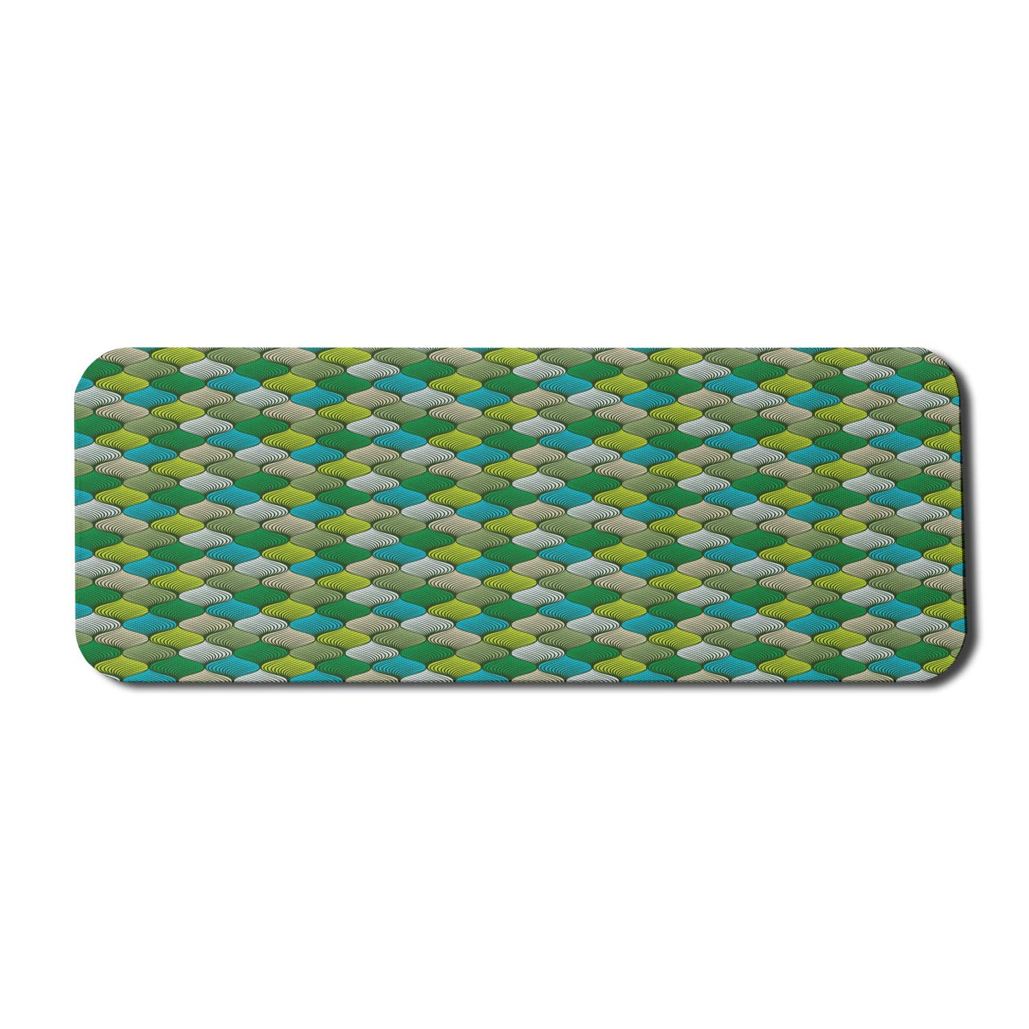 Ambesonne Abstract Computer Mouse Pad - Non-Slip Rubber Gaming Mousepad with Gradient Curvy Circles Design, 31