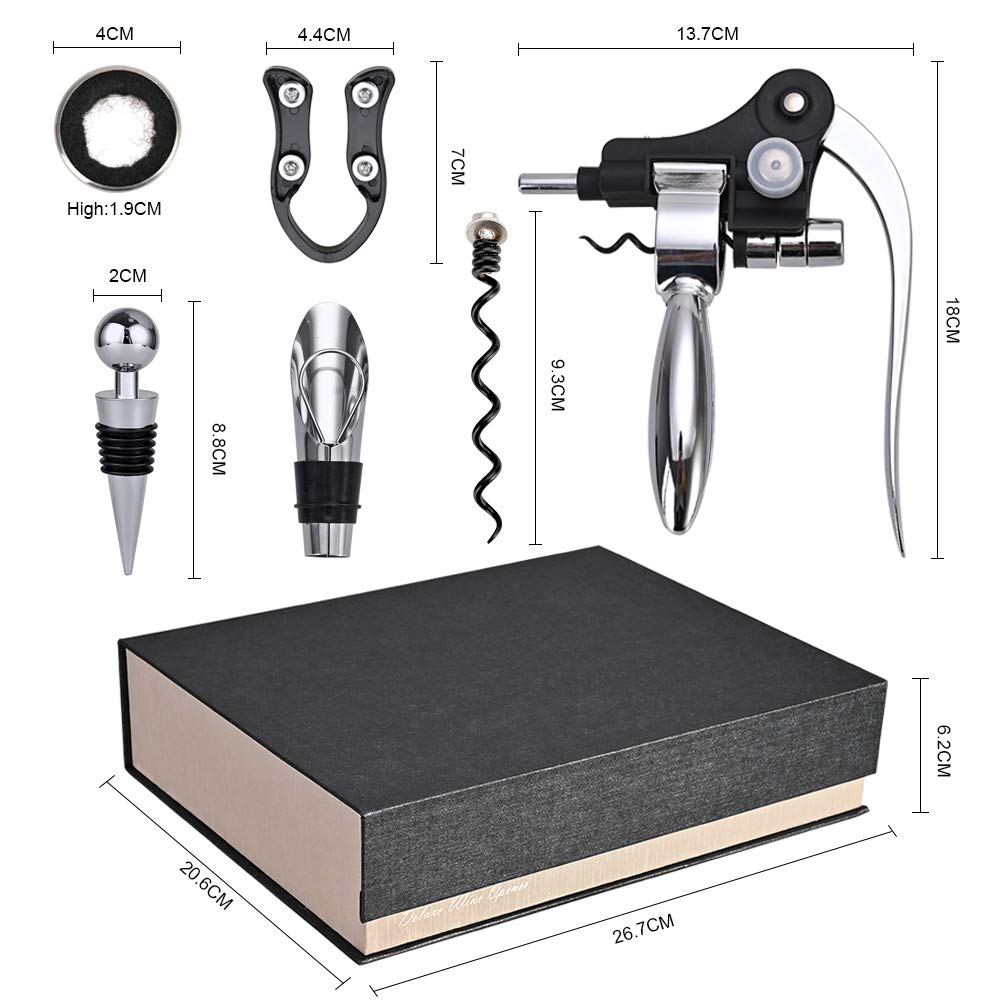 Premium 9-Piece Wine Opener Set with Corkscrew & Accessories - Elegant Gift Box for Wine Lovers | Perfect for Dinner Parties, Weddings & Home Bars