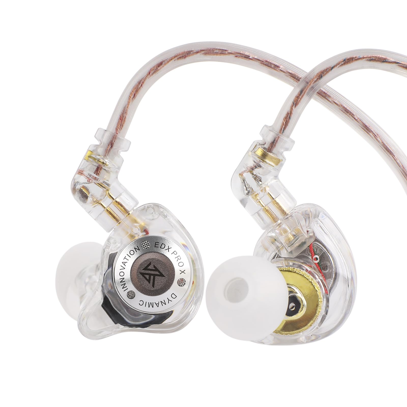 Linsoul KZ EDX Pro X HiFi Wired In-Ear Earphones with Single Dynamic Driver, Ergonomic Design & Detachable Cable - Clear with Mic - Perfect for Gaming, Audiophiles & Music Lovers