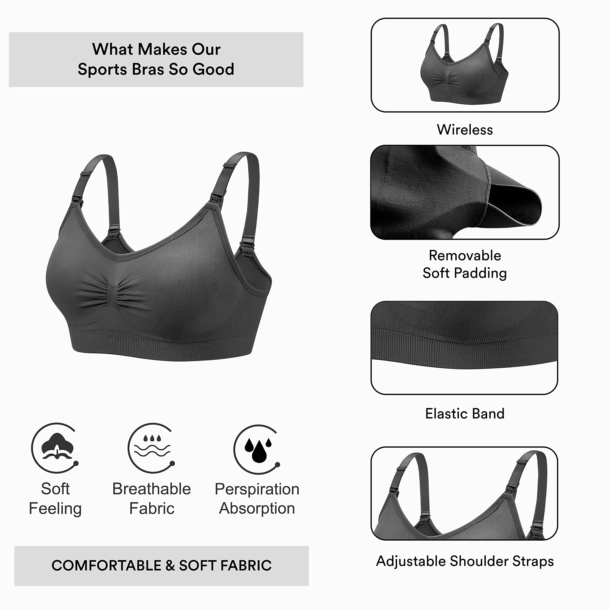 Coobie Seamless Nursing Maternity Bra - Comfortable Wireless Breastfeeding Bra for Pregnant & Nursing Moms - Perfect for Sleep, Work & Everyday Wear