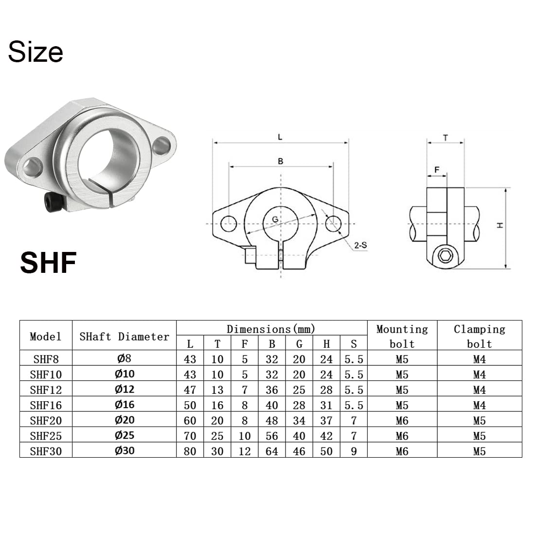 4pcs SHF8 Aluminum Linear Rod Rail Shaft Support 8mm Linear Motion Guides for CNC 3D Printer - Perfect for DIY CNC Machines, 3D Printers, and Robotics Projects