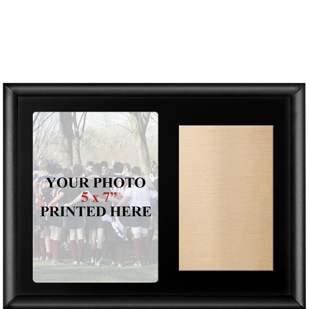 Custom 12x9 Black Metal Photo Plaque - Personalized Gift for Awards & Memories