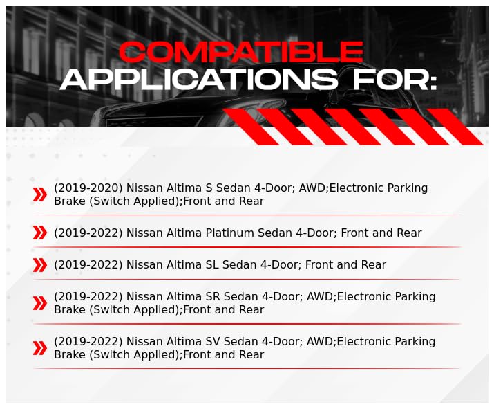 R1 Concepts Premium Front & Rear Brake Kit with Ceramic Pads & Rotors - Compatible with 2019-2020 Nissan Altima | Complete Brake System Upgrade for Smooth Stopping & Enhanced Safety