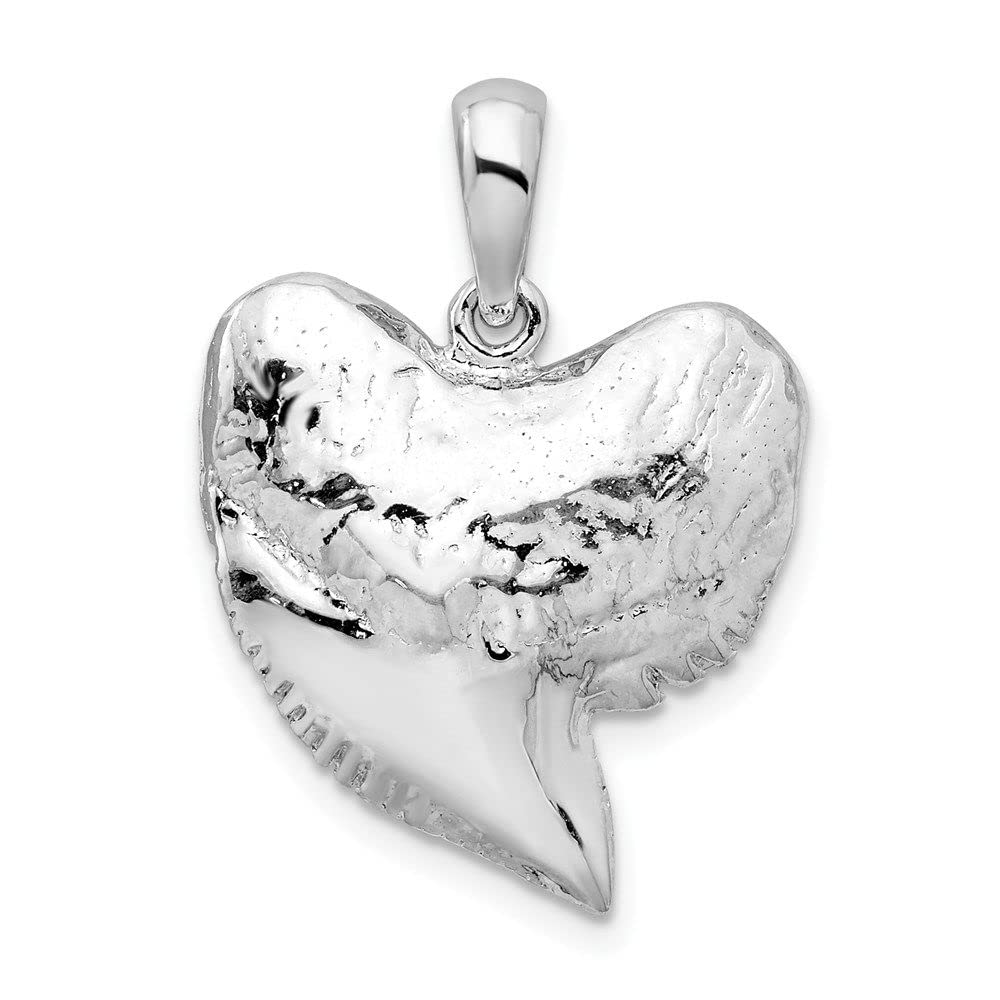 Sterling Silver Shark Tooth Pendant - Handcrafted Polished & Textured Jewelry for Men & Women | Perfect for Beach Outfits, Surfing Accessories & Boho Fashion
