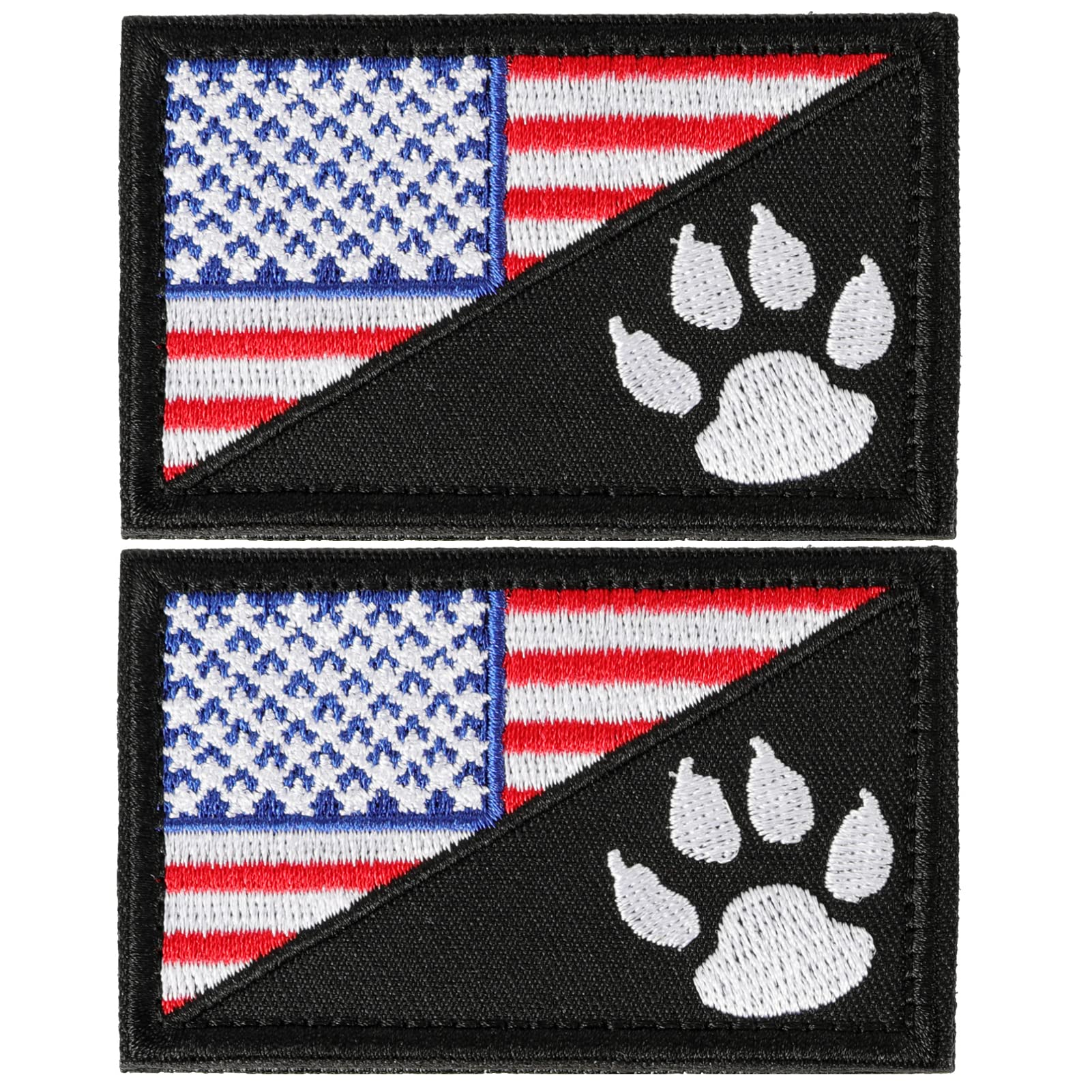 USA Flag Tactical Patch - Military Embroidered Hook & Loop (2pcs) for Backpacks & Uniforms