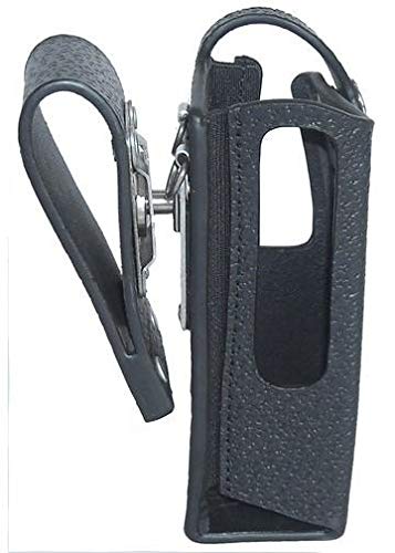 Motorola MOTOTRBO XPR 7580 Two Way Radio Leather Carry Case with Swivel Belt Loop - Full Display Protection for Construction, Security & Outdoor Work