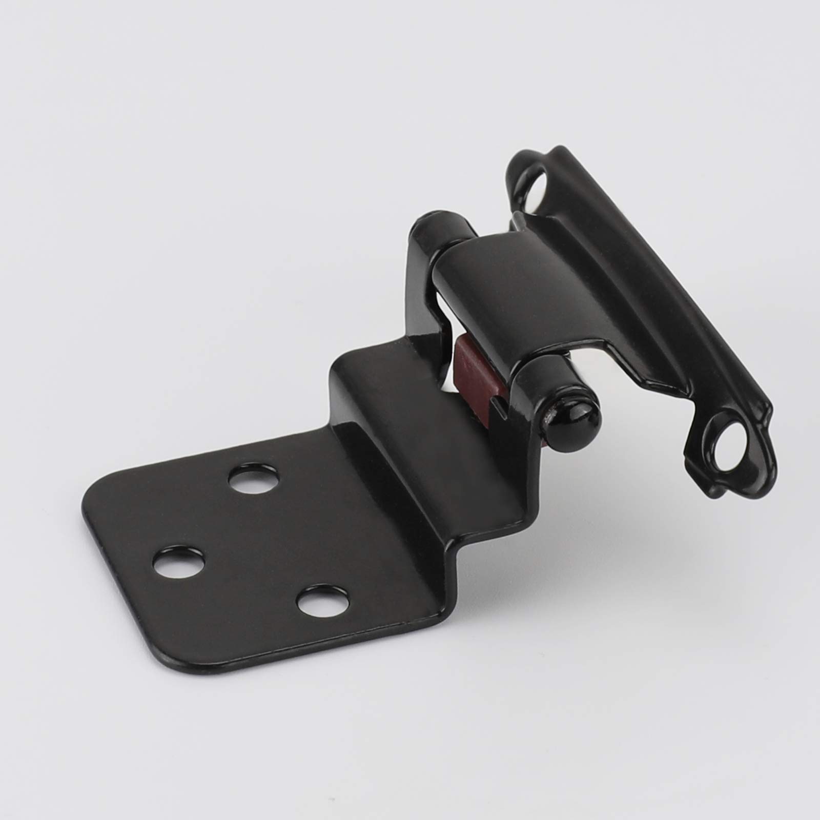 Goldenwarm 20 Pairs Modern Cabinet Door Hinges - Black Matte Finish Metal Face Mount Hinges with 3/8
