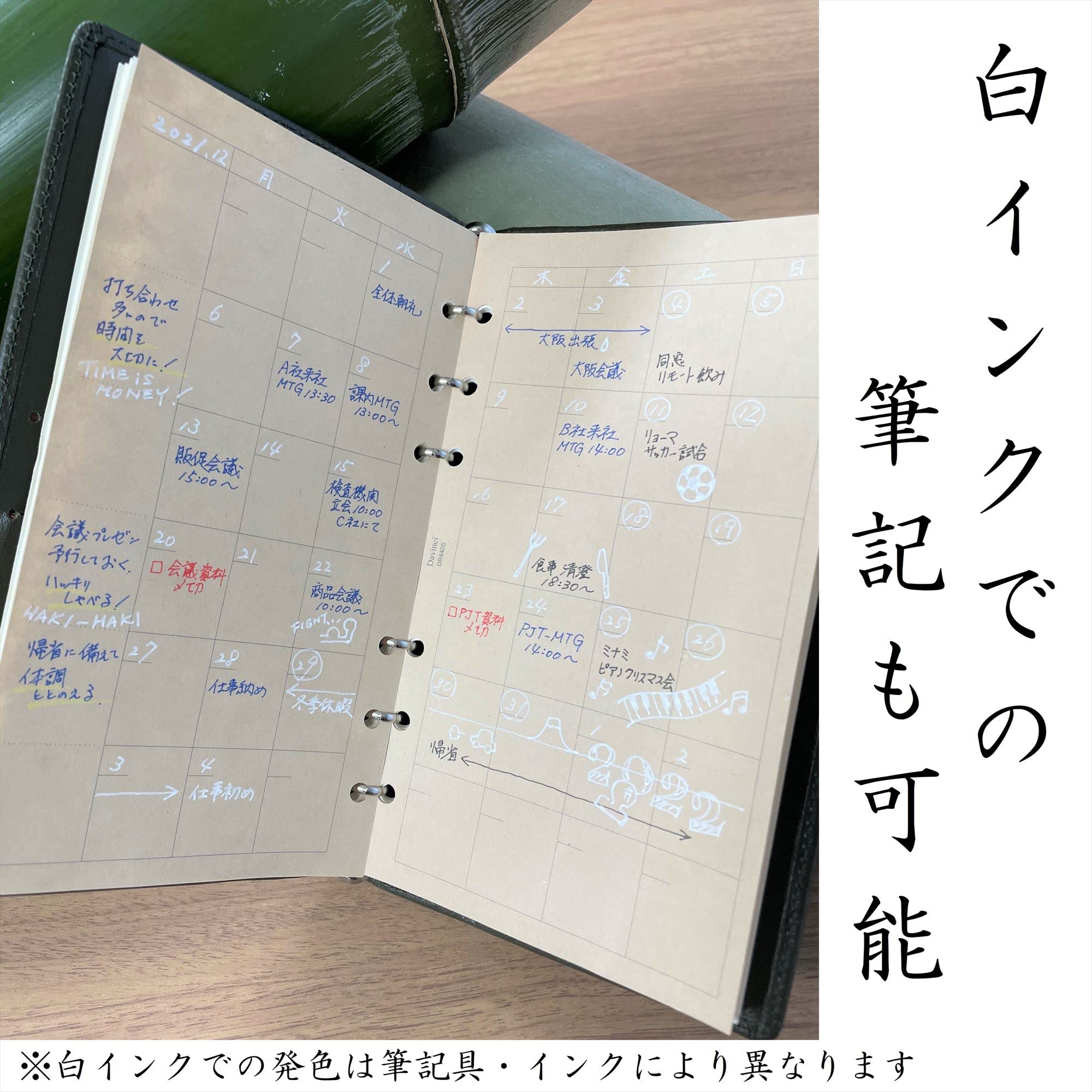 Raymay Fujii DR4407 Da Vinci Notebook Refill - Bamboo Paper Dot Grid Journal for Bible Study, Sketching & Note Taking - A5 Size (4.1