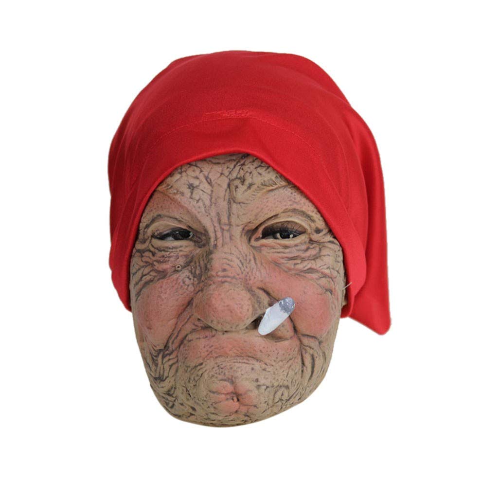 Scary Old Man Latex Halloween Mask - Full Head Cover Horror Costume for Women & Girls | Perfect for Trick or Treat, Haunted House Parties & Spooky Decor