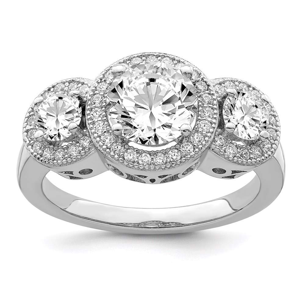 925 Sterling Silver Cubic Zirconia Brilliant Embers Ring - Elegant Women's Fine Jewelry Gift for Anniversary, Birthday & Valentine's Day | Dainty Stackable Ring for Everyday Wear & Special Occasions