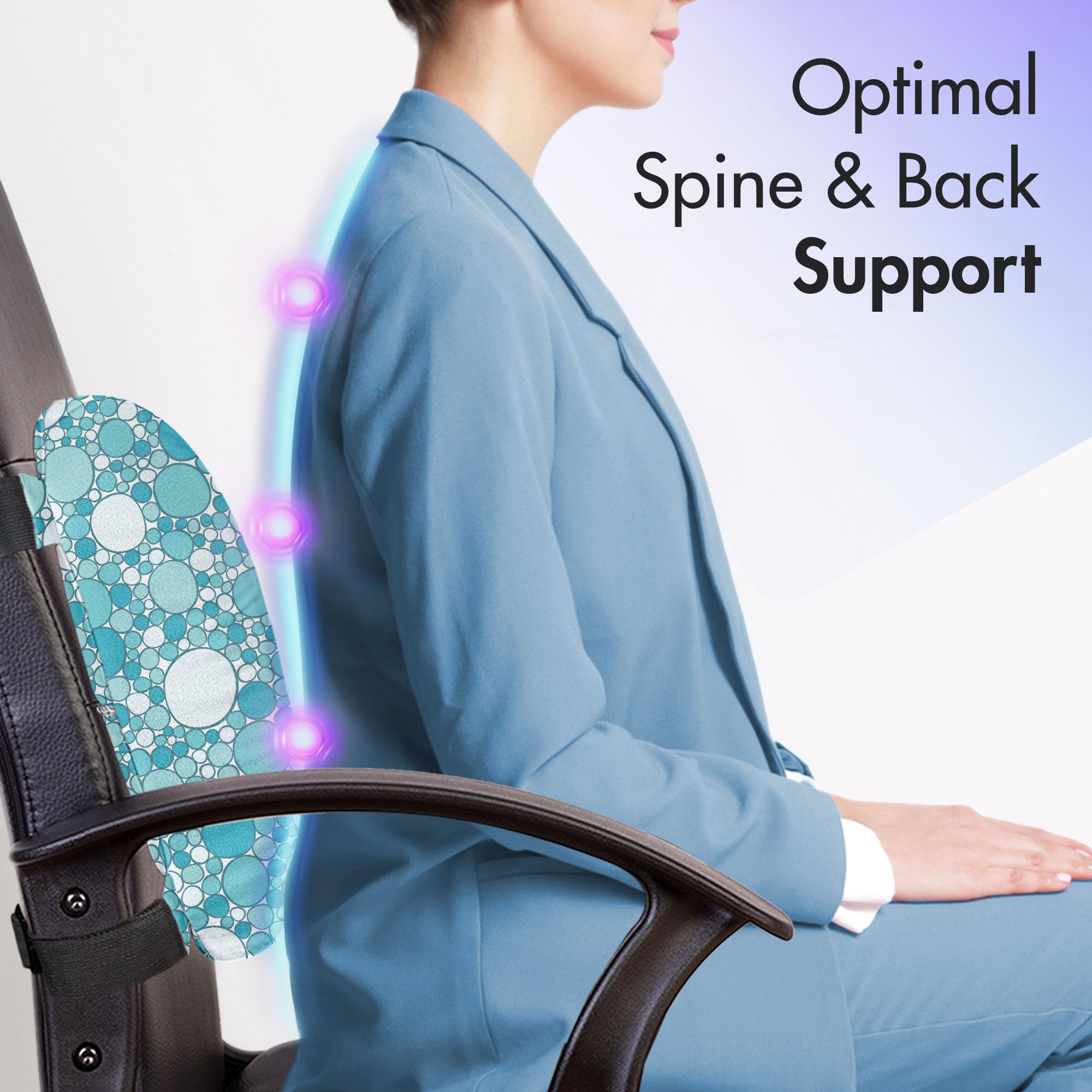 Ambesonne Abstract Lumbar Support Pillow - Modern Aqua Bubble Design, High Density Foam for Office Chair & Car Seat - 14
