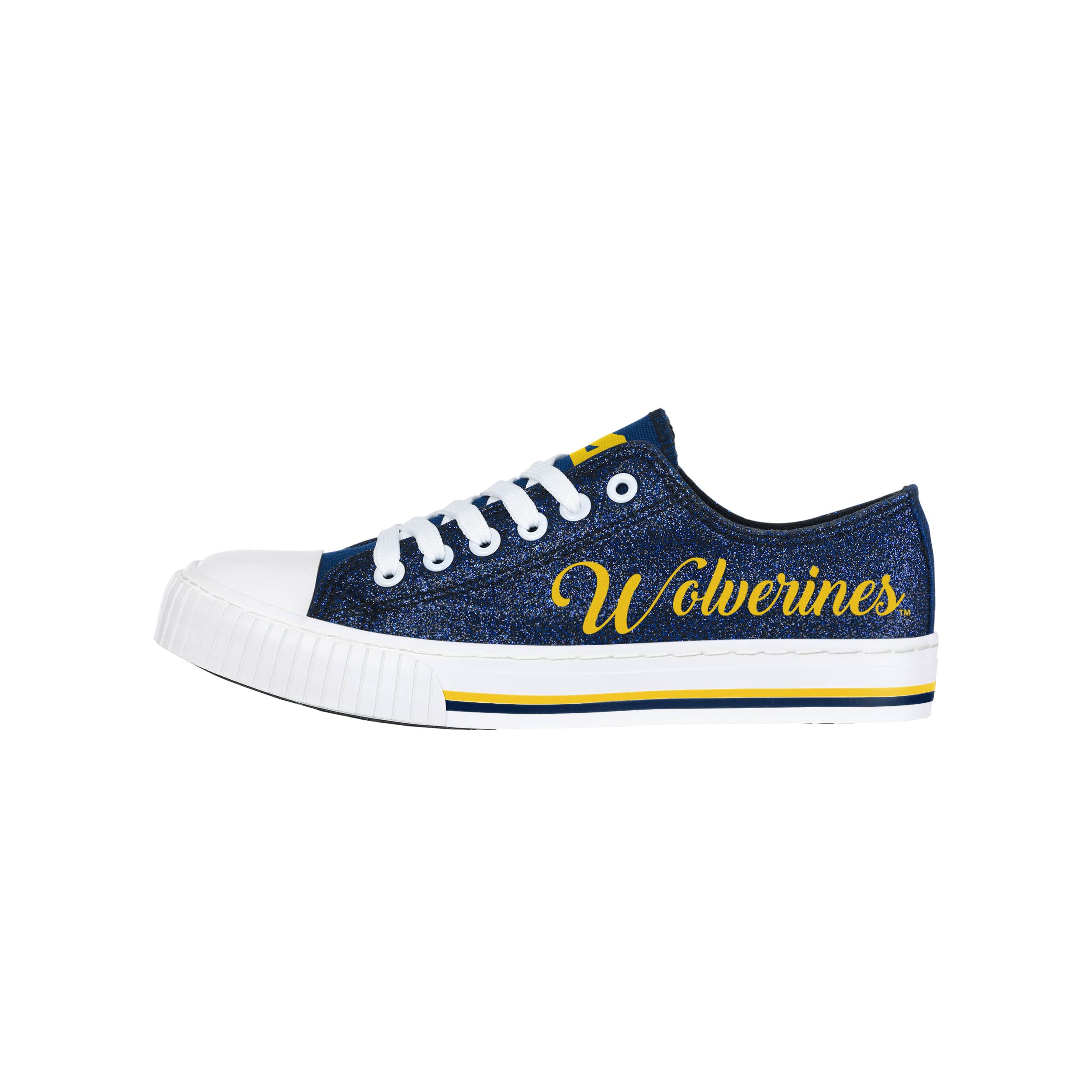 FOCO Women's NCAA College Team Logo Fashion Sneakers - Low Top Canvas Casual Shoes for School, Sports & Everyday Wear