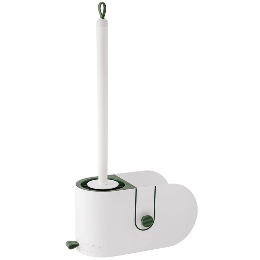 WIONC Toilet Brush Set with Holder - Soft TPR Silicone Brush Head, Wall-Mounted Bathroom Storage Box - Durable Toilet Cleaning Accessories (Color: C) for Home, Hotel & Office Use