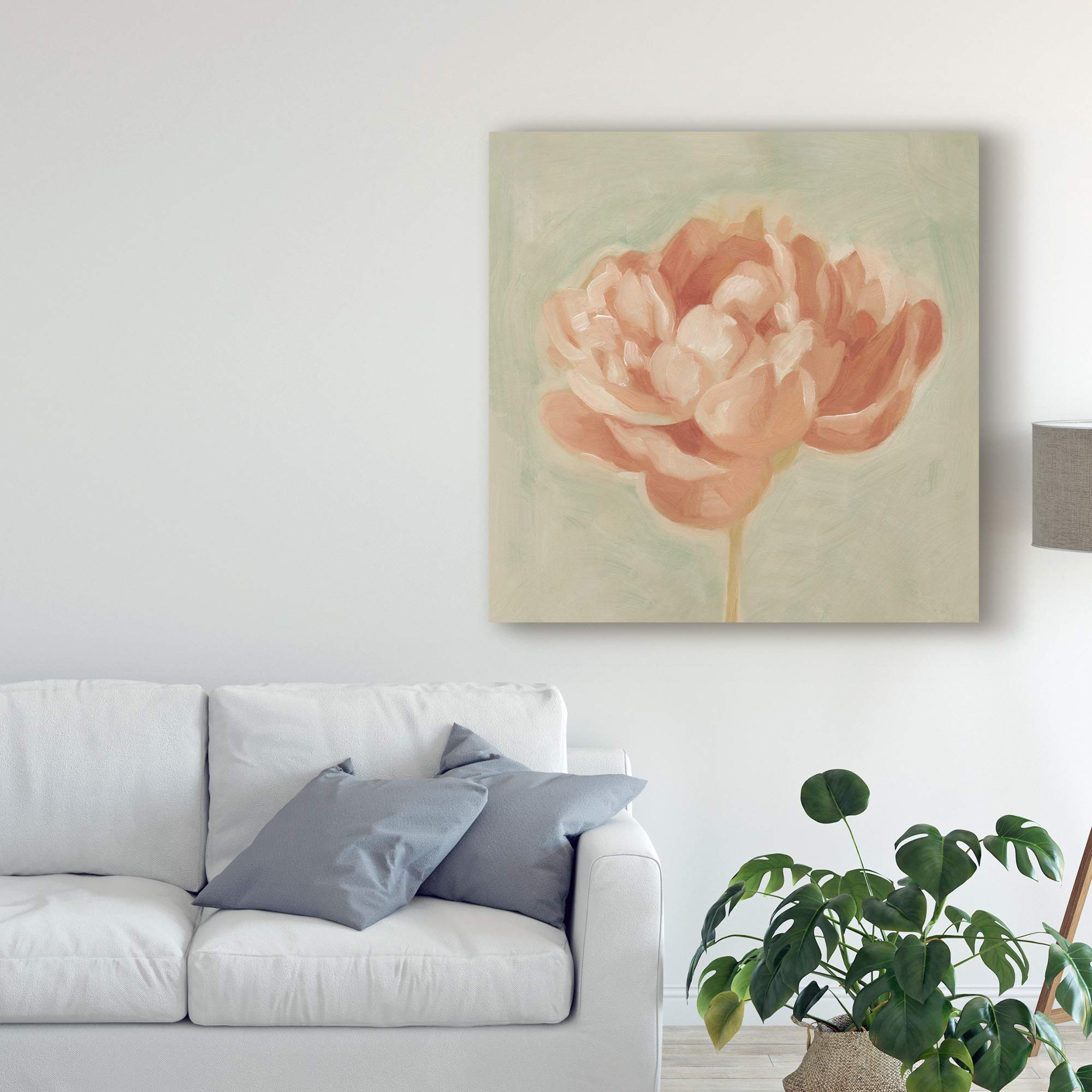 Emma Scarvey Spring Peony I Fine Art Print - 18x18 Inch Floral Wall Decor for Living Room, Bedroom & Office | Trademark Collection
