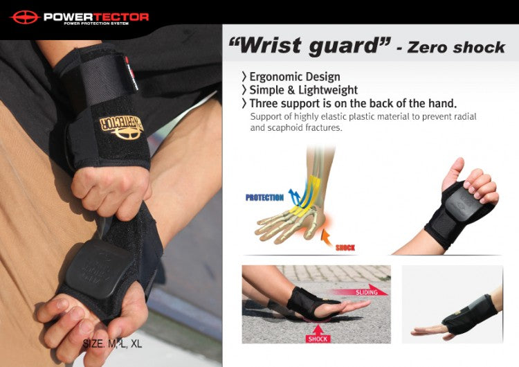 Powertector Wrist Guards - Protective Sports Wrist Support for Skateboarding, Rollerblading & Snowboarding - Comfortable & Durable Wrist Brace for Injury Prevention