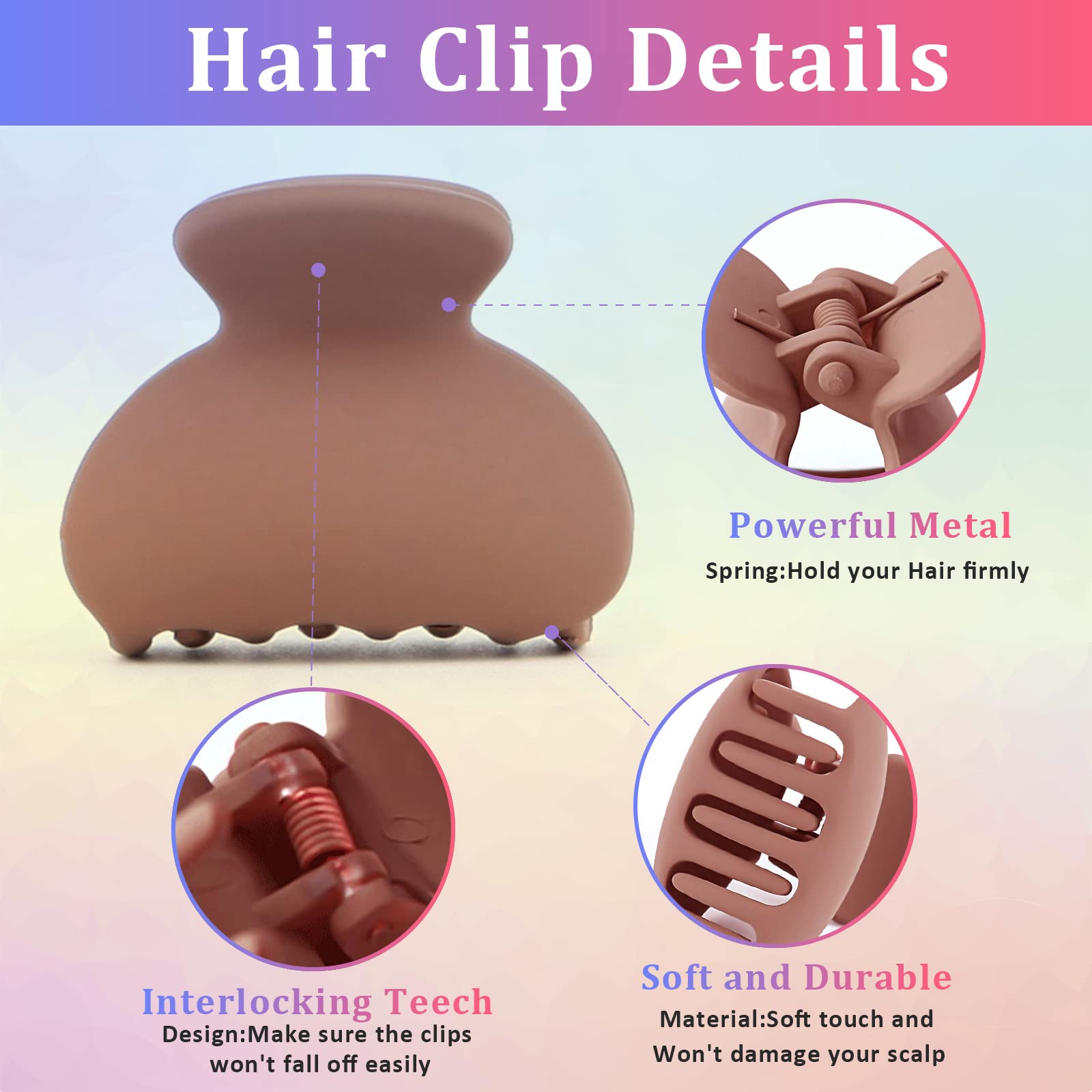 16 Pcs Small Hair Claw Clips - Non Slip Matte Hair Clips for Women & Kids - Perfect for Fine & Thick Hair Styling
