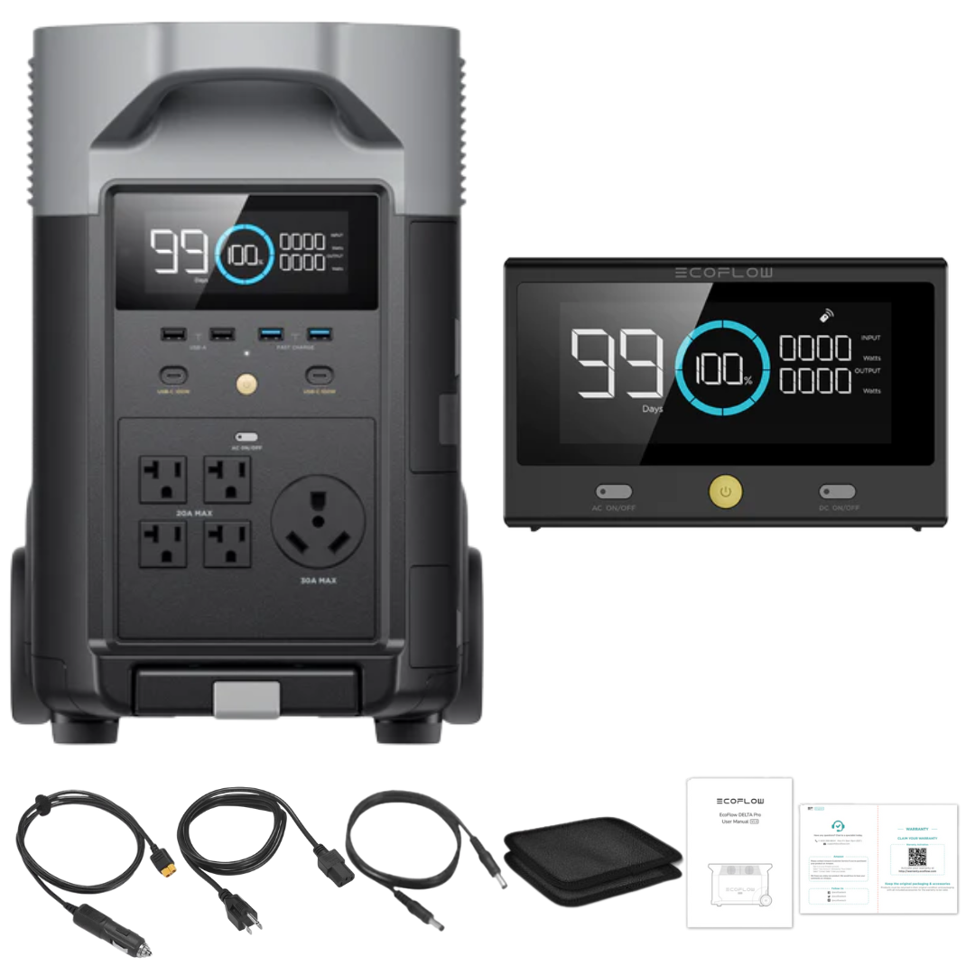 EcoFlow DELTA Pro Portable Power Station with Remote Control - Solar Generator for Home Backup, Camping & Outdoor Adventures