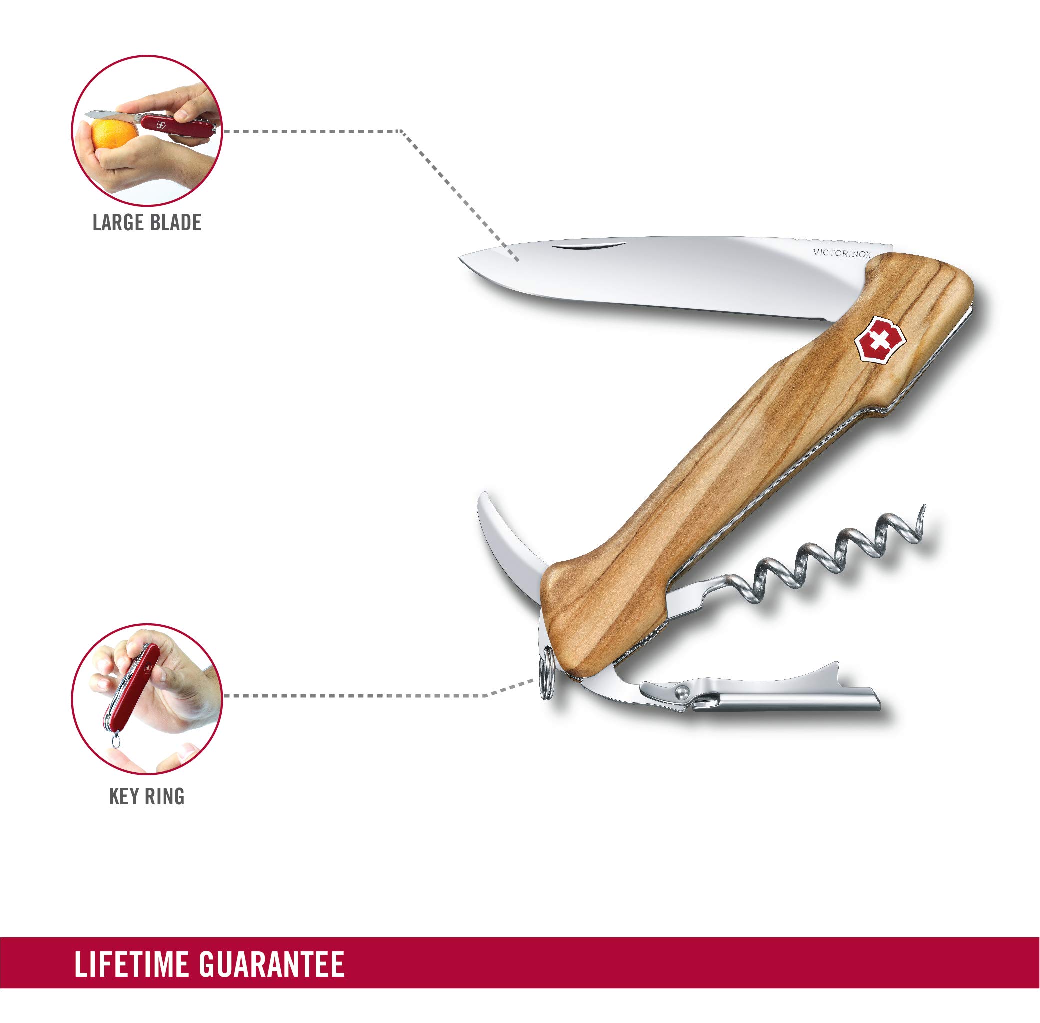 Victorinox Swiss Army Wine Master Pocket Knife - 6-in-1 Multitool with Corkscrew, Bottle Opener & Wood Handle - Perfect for Camping, Hiking & Outdoor Adventures