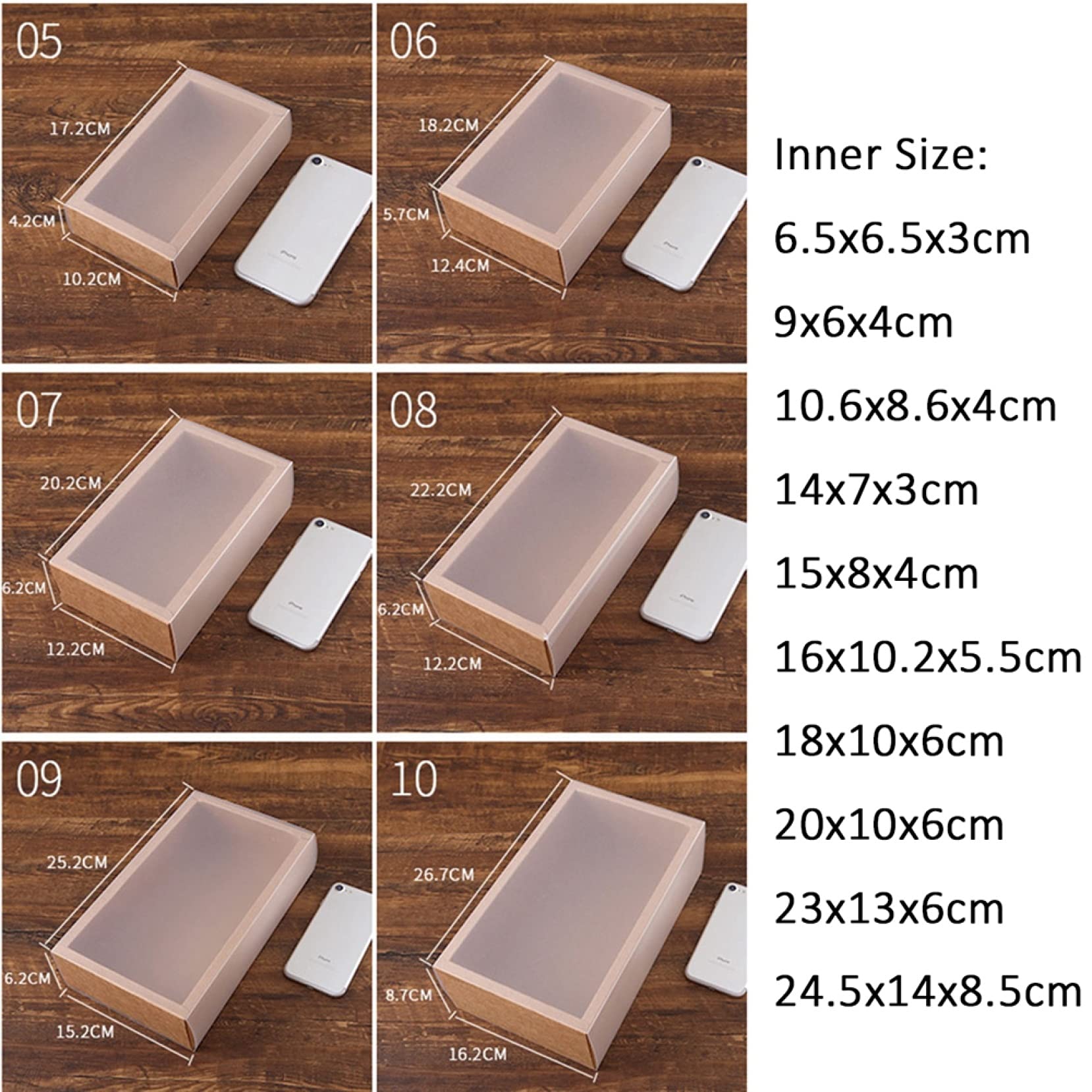 5 Pcs Clear Window Gift Boxes for Wedding Candy & Cake Packaging