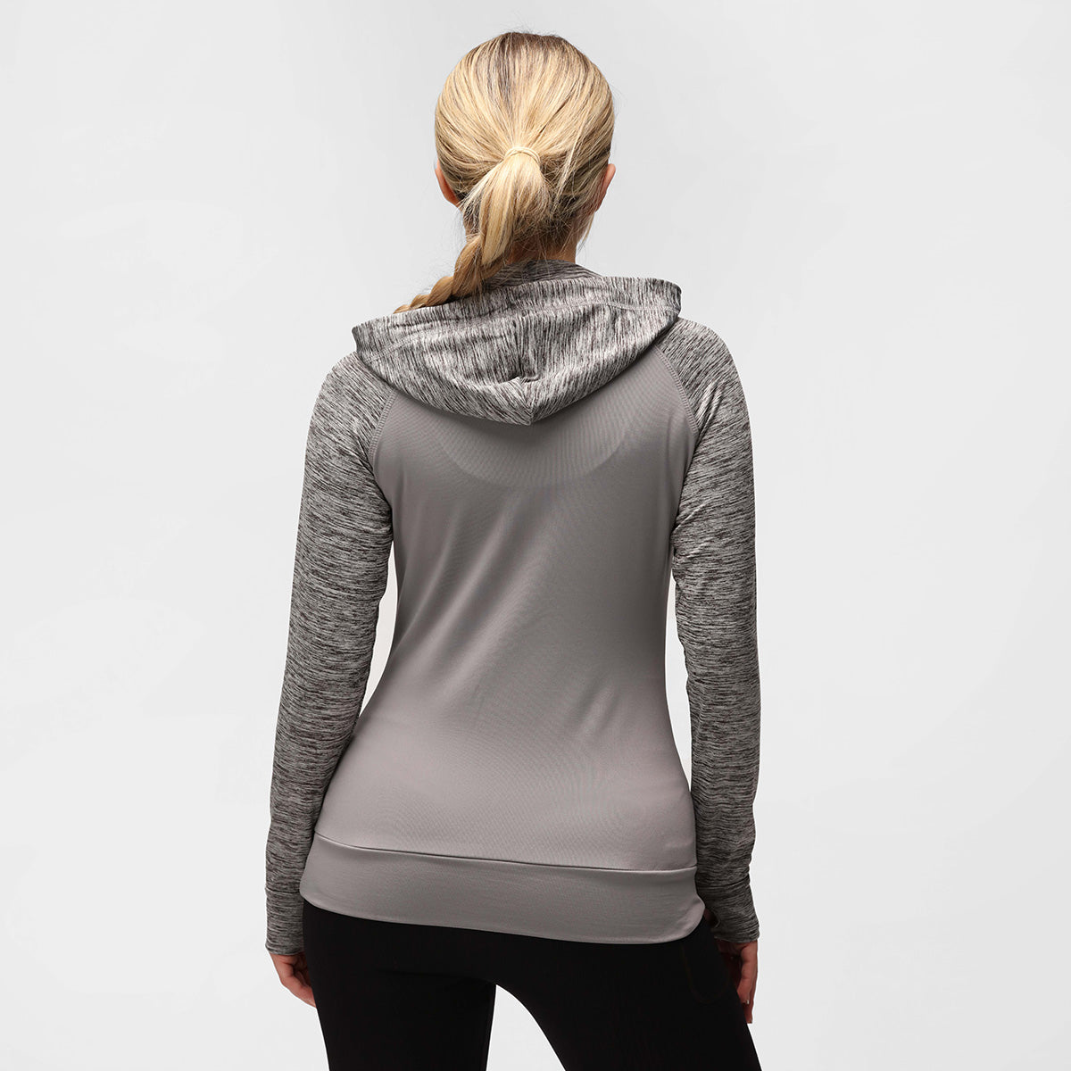 TKB Women's Grey Zip Up Hoodie Sweatshirt - Casual Warm Pullover for Outdoor Activities & Lounge Wear