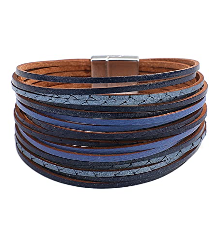 Dark Blue Leather Bracelets