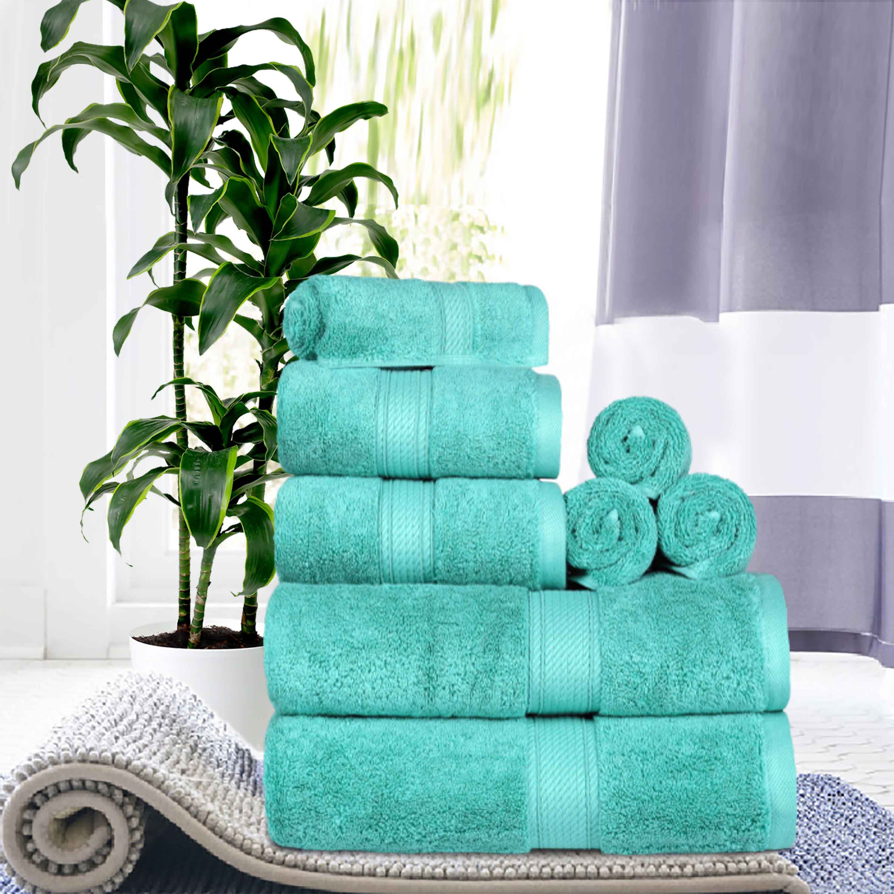 Premium 8-Piece Egyptian Cotton Towel Set - Ultra Soft, Heavyweight & Plush for Bath, Spa & Luxury Home Decor