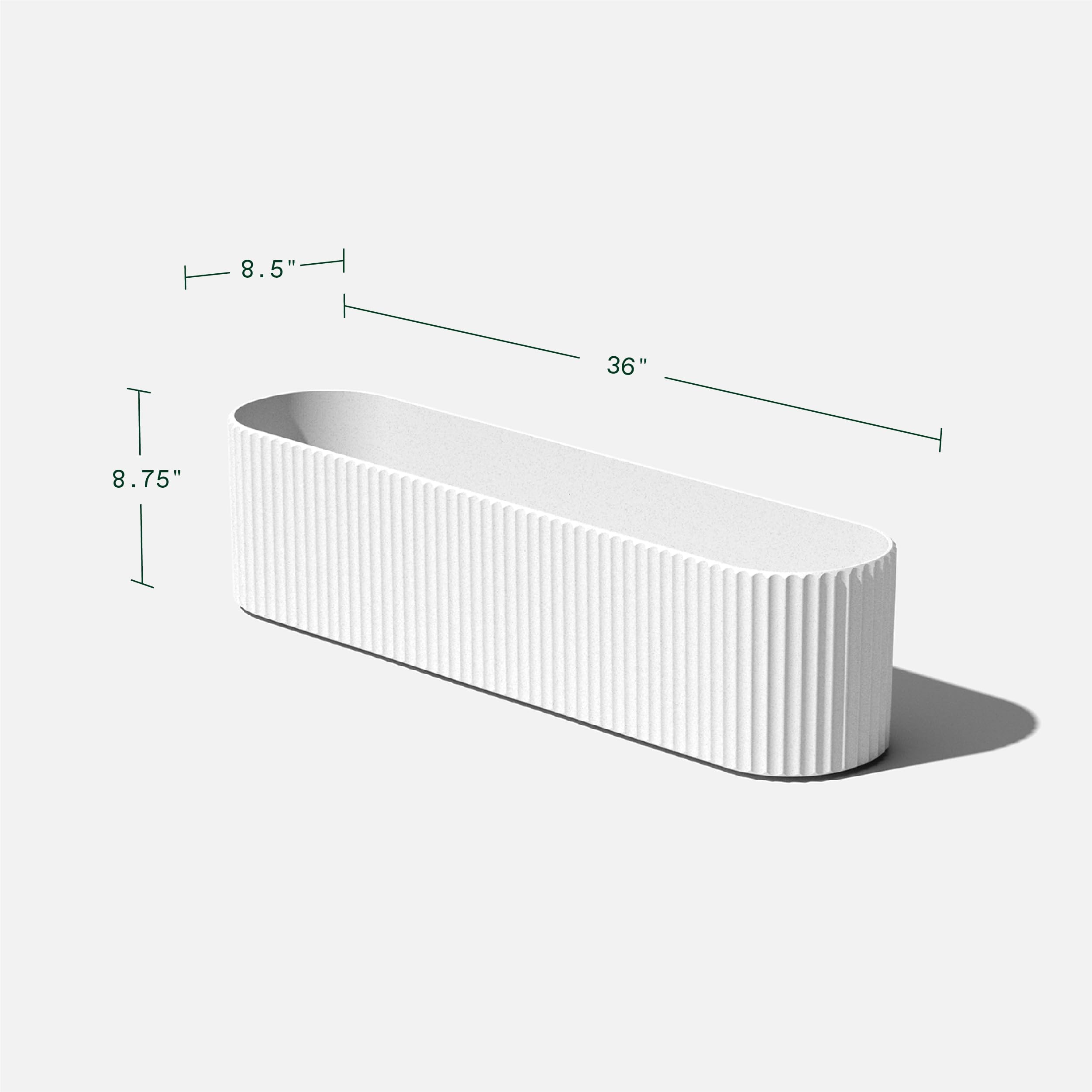 Veradek Demi Series Window Box Planter - 24 Inch Long Outdoor Planter Box for Windowsill, Balcony, Railing | Durable Crack-Resistant Plastic & Concrete Material | Modern Flower Pot for Herbs, Succulents, Flowers | Perfect for Home, Apartment, and Garden Decor