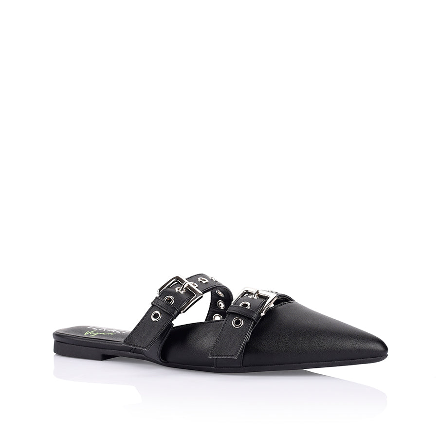 Indianna Pointed Toe Ballet Flats for Women - Black | Comfortable & Stylish Shoes for Work, Office, and Casual Wear
