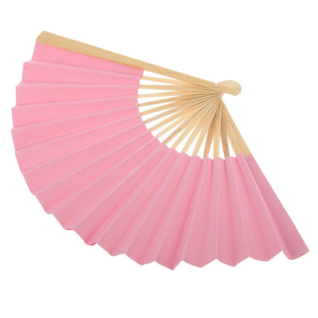 Elegant DIY Pink Bamboo Hand Fan for Painting & Crafts - Summer Cooling Gift