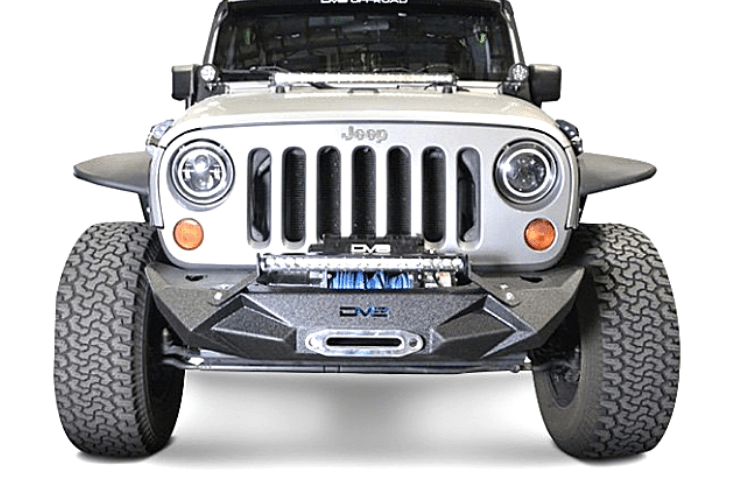 DV8 Offroad Jeep Wrangler JL 2018-2024 Front Bumper | Mid Width Design with Light Bar Mount & Winch Ready | Heavy Duty Steel Construction | Perfect for Off-Roading, Rock Crawling & Adventure Driving