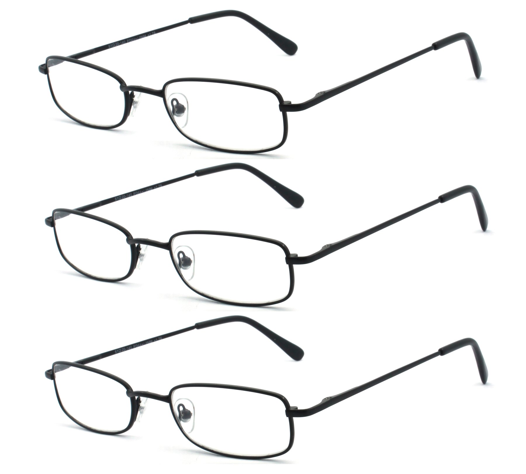 Classic Rectangular Metal Reading Glasses for Men & Women - Multi-Colored Frames for Reading, Working & Computer Use