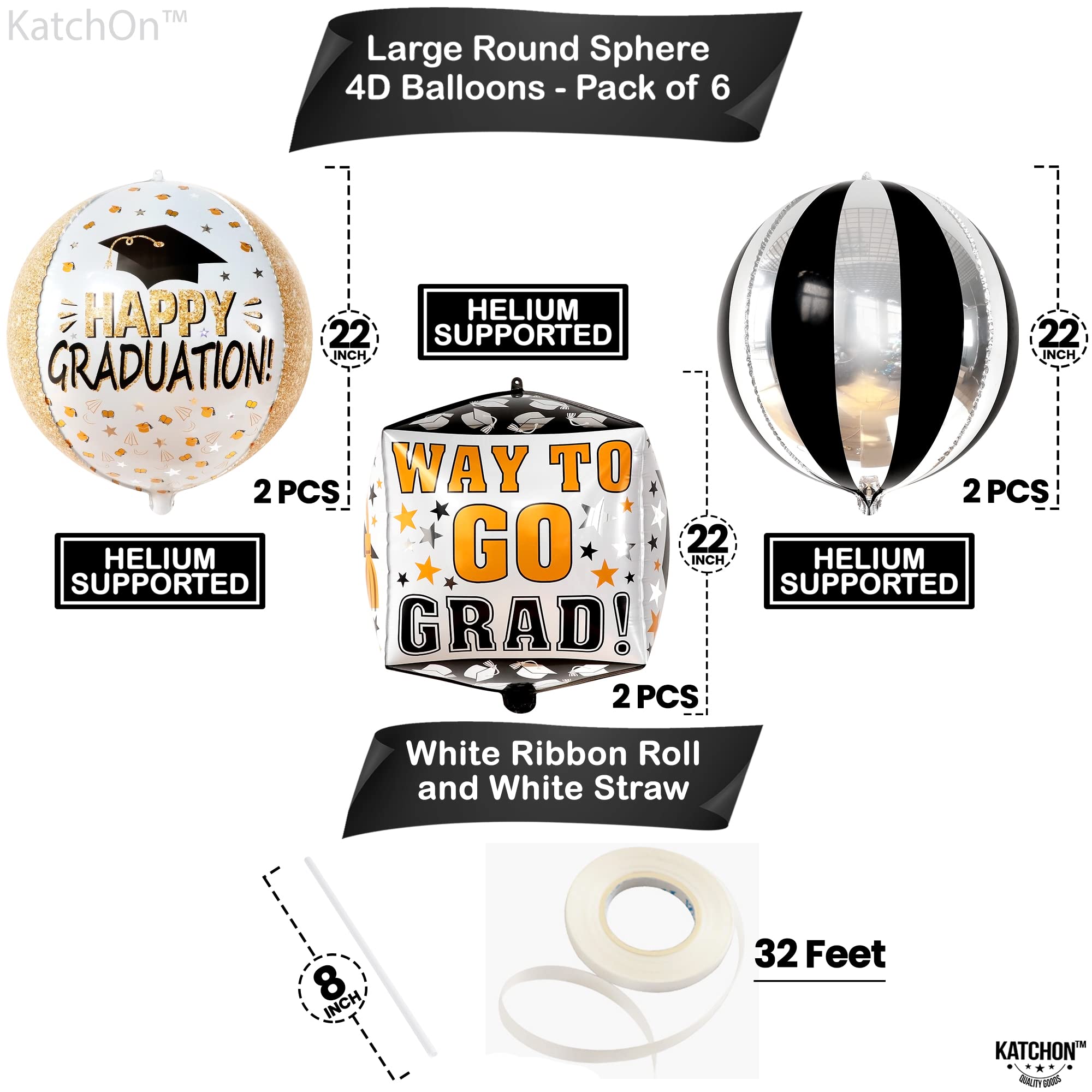 KatchOn Extra Large Graduation Banner - 72x44 Inch Class of 2025 Decorations | Blue & Black Grad Backdrop for High School & College Graduation Parties, Photo Booths & Commencement Celebrations