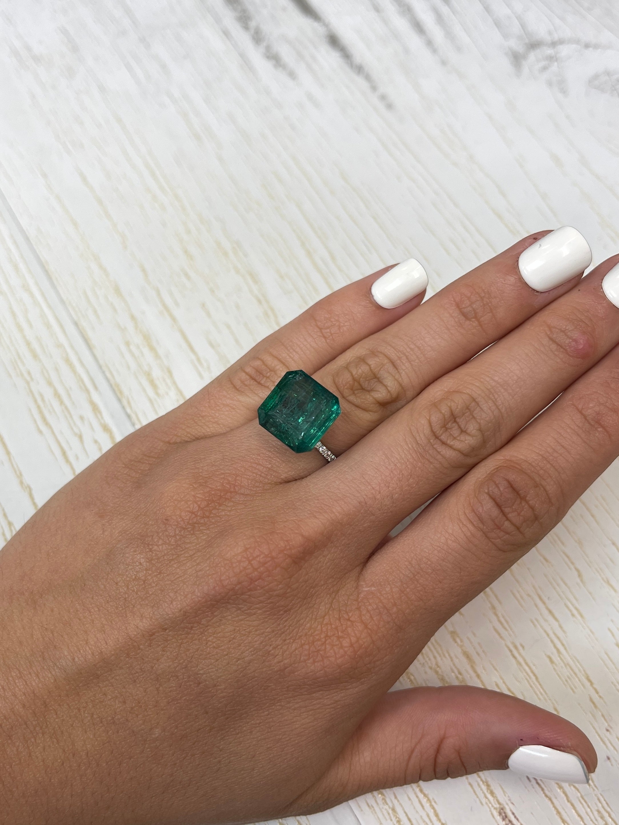 14.76 Carat Natural Zambian Emerald - Asscher Cut Loose Gemstone for Jewelry Making, Engagement Rings & Luxury Gifts