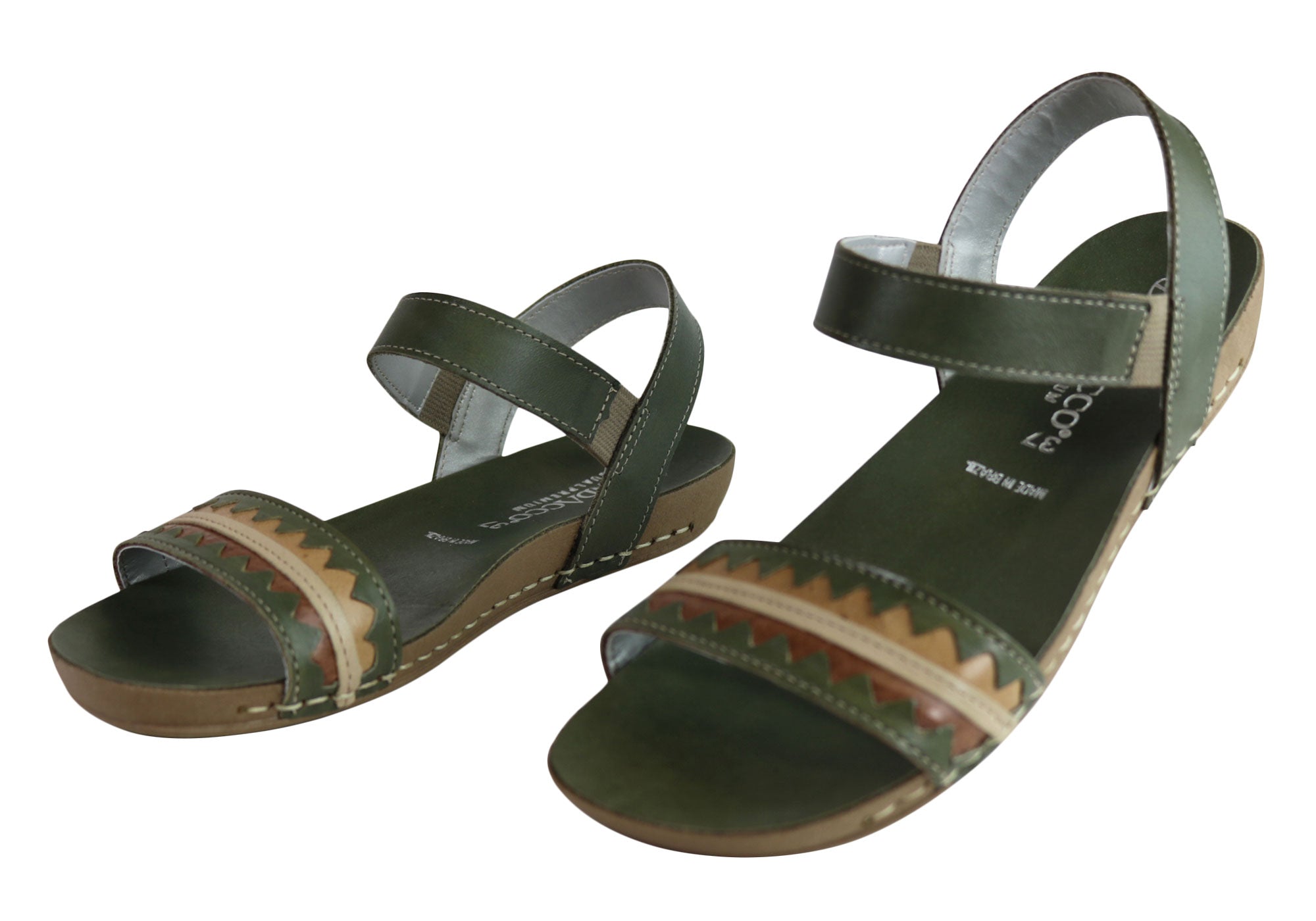 Andacco Women's Comfortable Leather Flat Sandals - Handmade in Brazil - Perfect for Summer, Beach & Casual Outfits