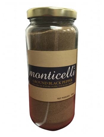 Premium Ground Black Pepper | Monticelli | 250g | All-Natural Spice for Cooking, Grilling & Seasoning | Perfect for Steak, Pasta & Salad | Gourmet Kitchen Essential