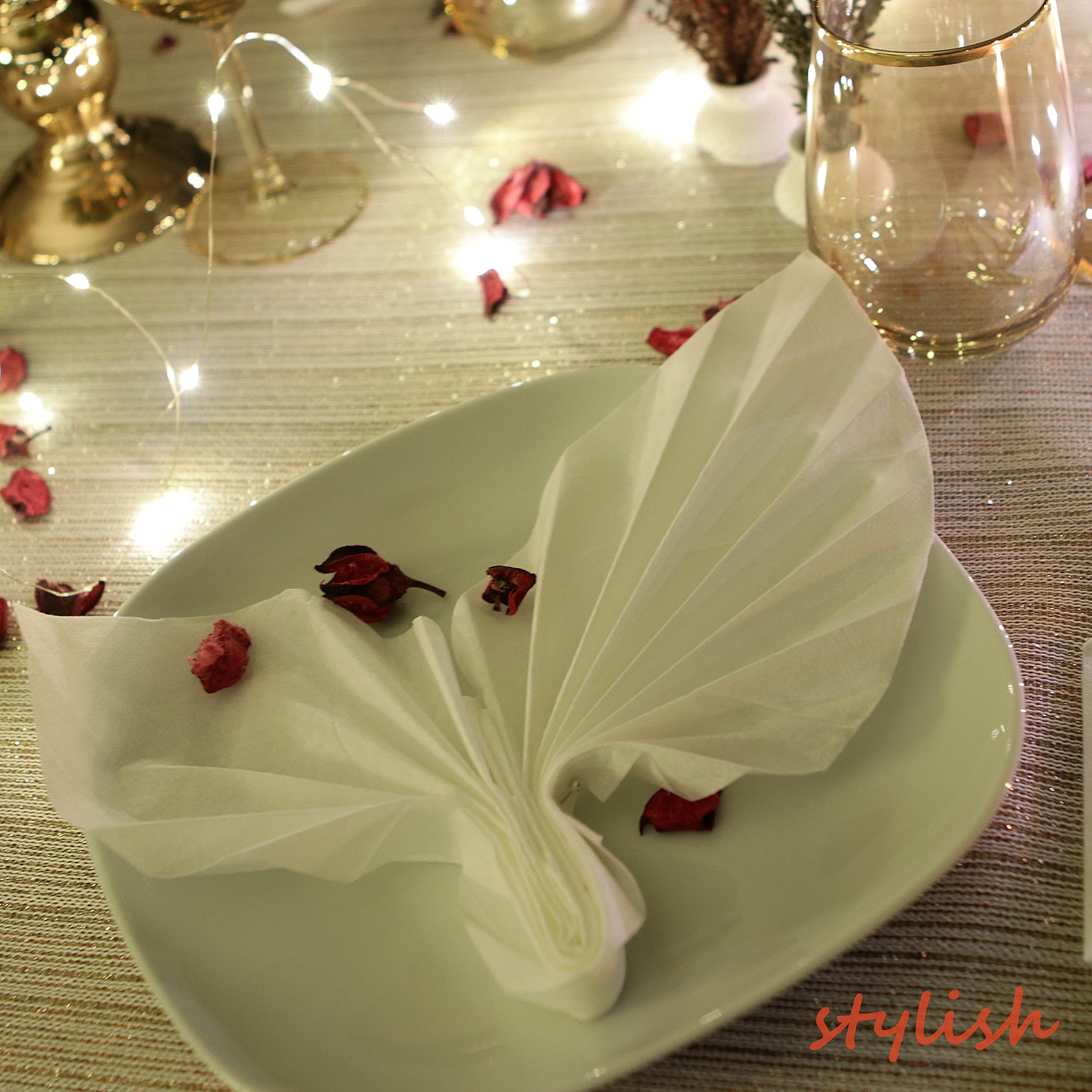 Premium CAPSELLA 1000 Elegant Linen-Feel Disposable Guest Napkins - Cloth-Like Soft, Absorbent & Durable Paper Towels for Bathroom, Kitchen, Parties, Weddings, Dinner & Events (12