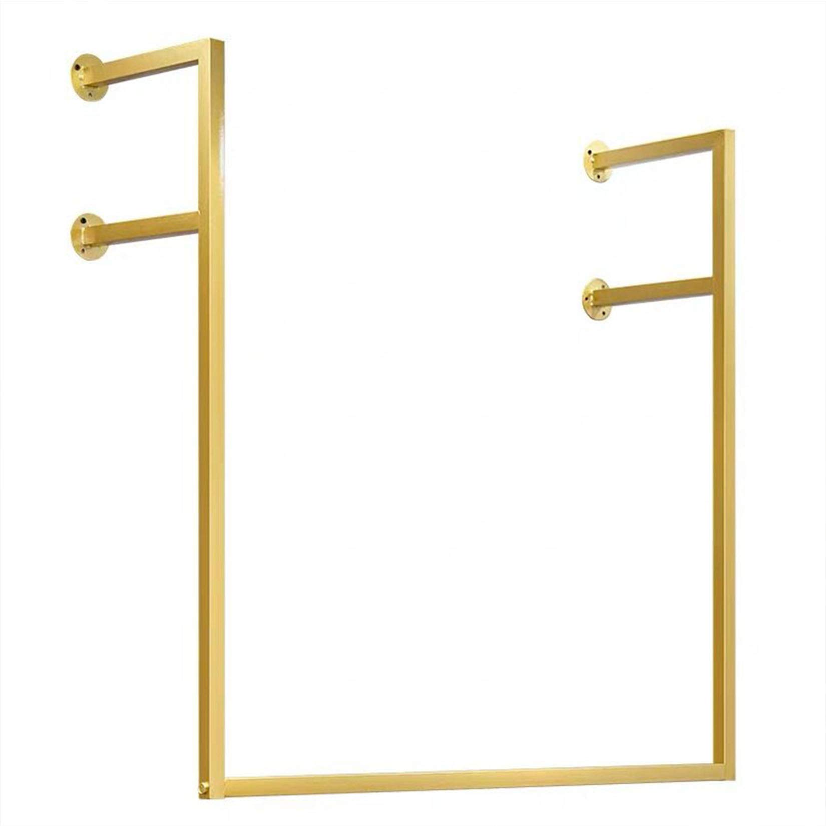 Simple Wall Mounted Metal Display Rack - U-Shaped Shelf for Clothing & Towel Storage (Gold, 39