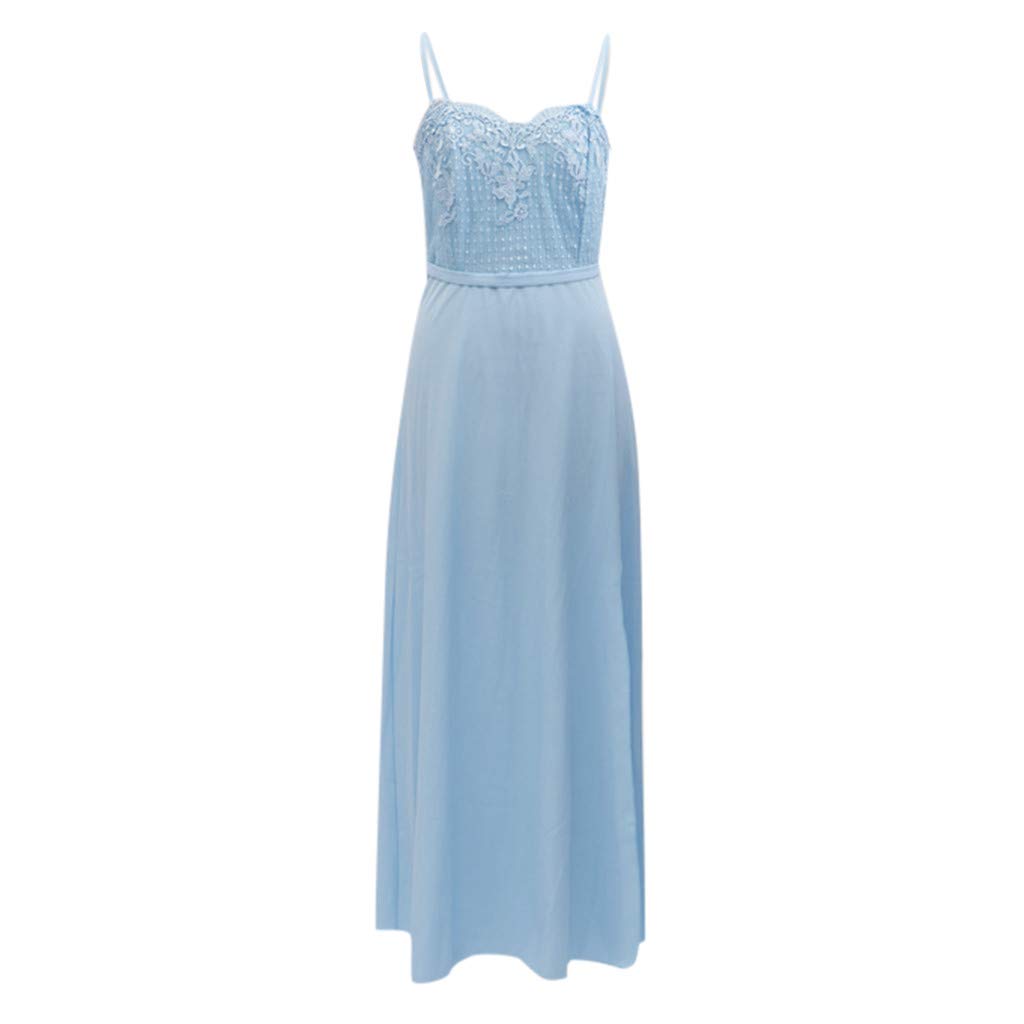 Women's Sexy Summer Lace Dress - Elegant Long Solid Maxi Dress for Beach, Party & Date Night | Flowy Boho Chic Casual Sundress