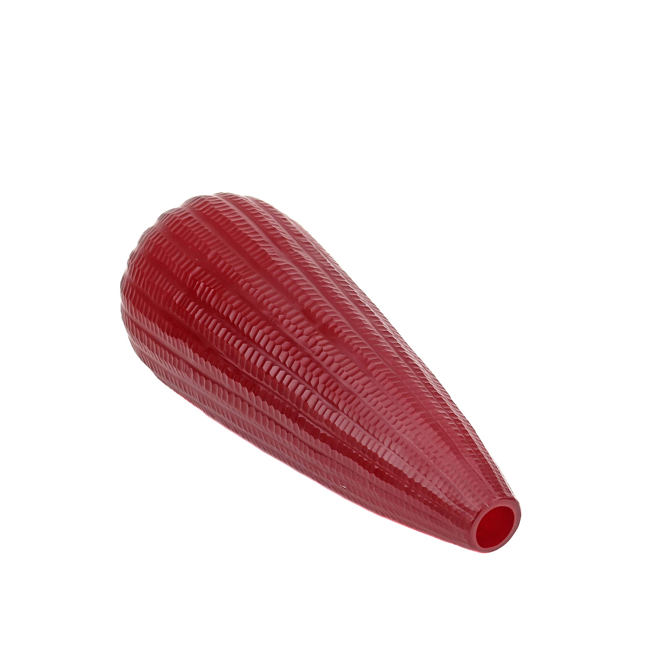 Handmade Red Art Glass Serpentine Vase with Dew Drop Cut Design - Elegant Home Decor for Living Room, Wedding Centerpiece & Gift Idea