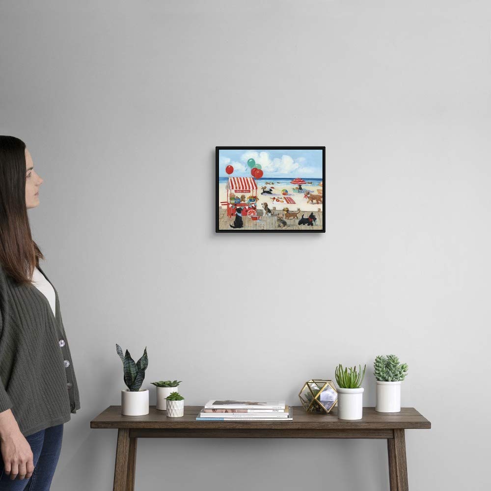 Beach Bark Park Black Float Frame Canvas Art - Modern Wall Decor for Living Room, Bedroom & Office - Perfect for Coastal & Nautical Home Decor