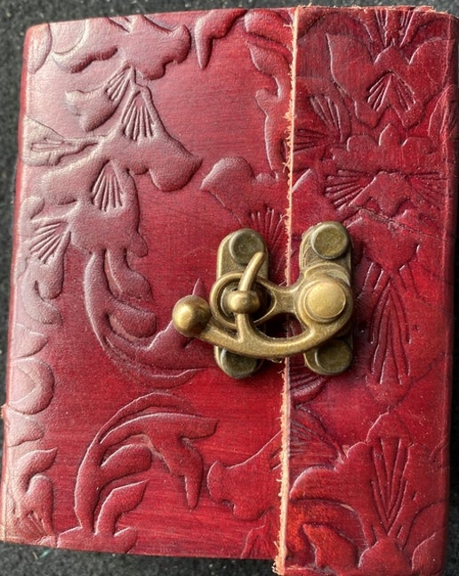 Premium Brown Embossed Leather Journal - 3x4 Inches, Handmade Vintage Writing Notebook for Men & Women - Perfect for Travel, Journaling, Gift Giving & Note Taking