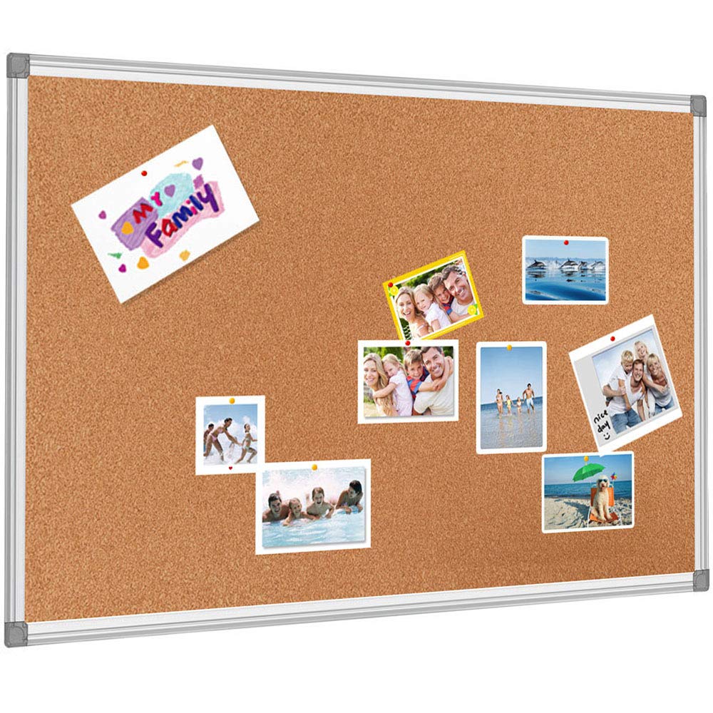 Premium Cork Bulletin Board 18x24 Inches with Silver Aluminum Frame - Stylish Notice Board for Home, Office, School & Dorm Organization - Perfect for Memos, Photos & Important Reminders