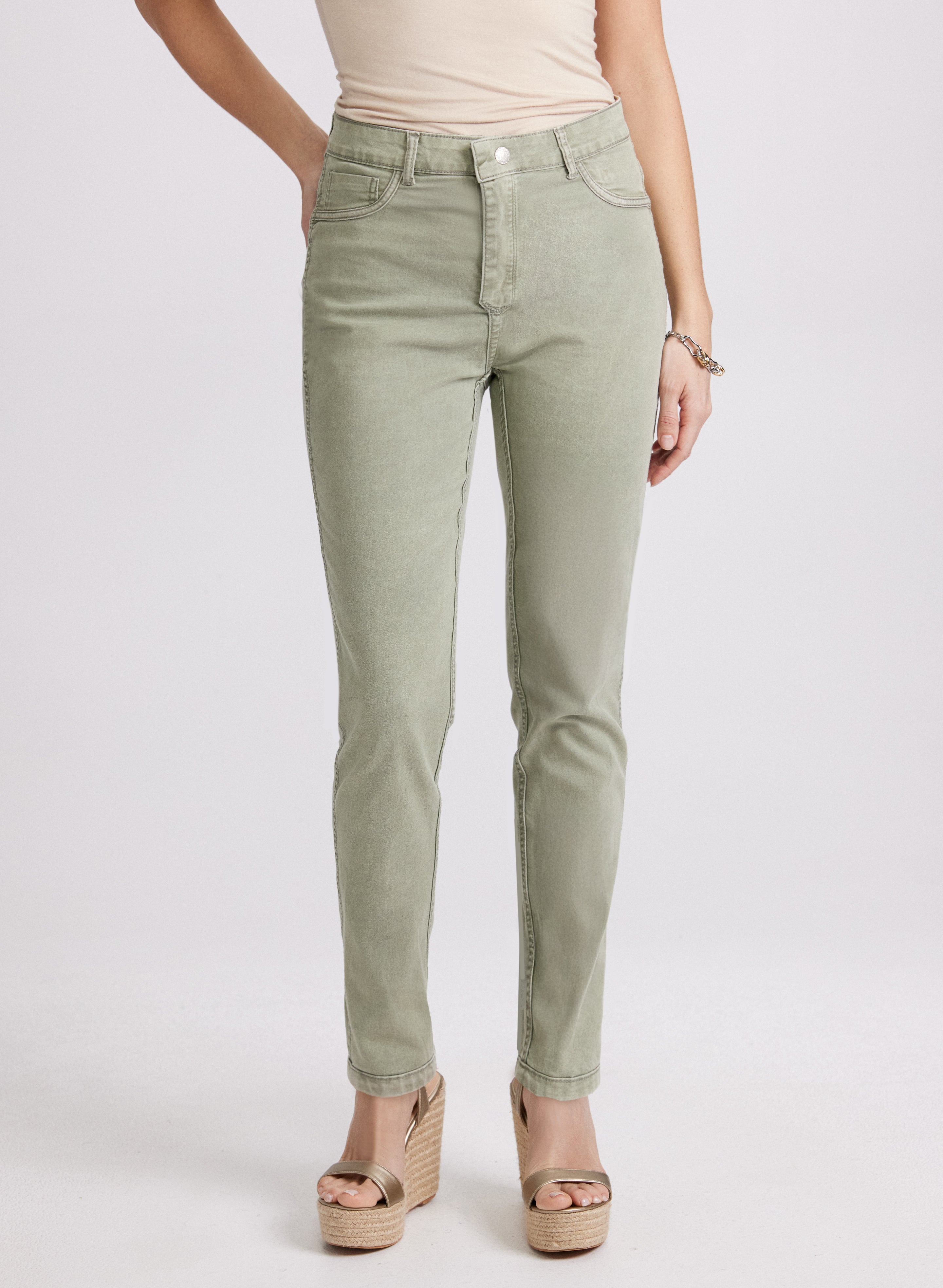 Floral Reversible Slim Leg Jeans for Women - High Waisted Stretch Denim Pants - Perfect for Casual Outings, Date Nights & Spring Fashion