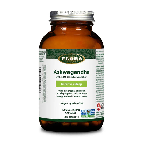 Premium Flora Ashwagandha KSM 66® 300mg - 120 Vegan Capsules for Stress Relief, Energy Boost & Better Sleep - Natural Herbal Supplement for Daily Wellness & Anxiety Support