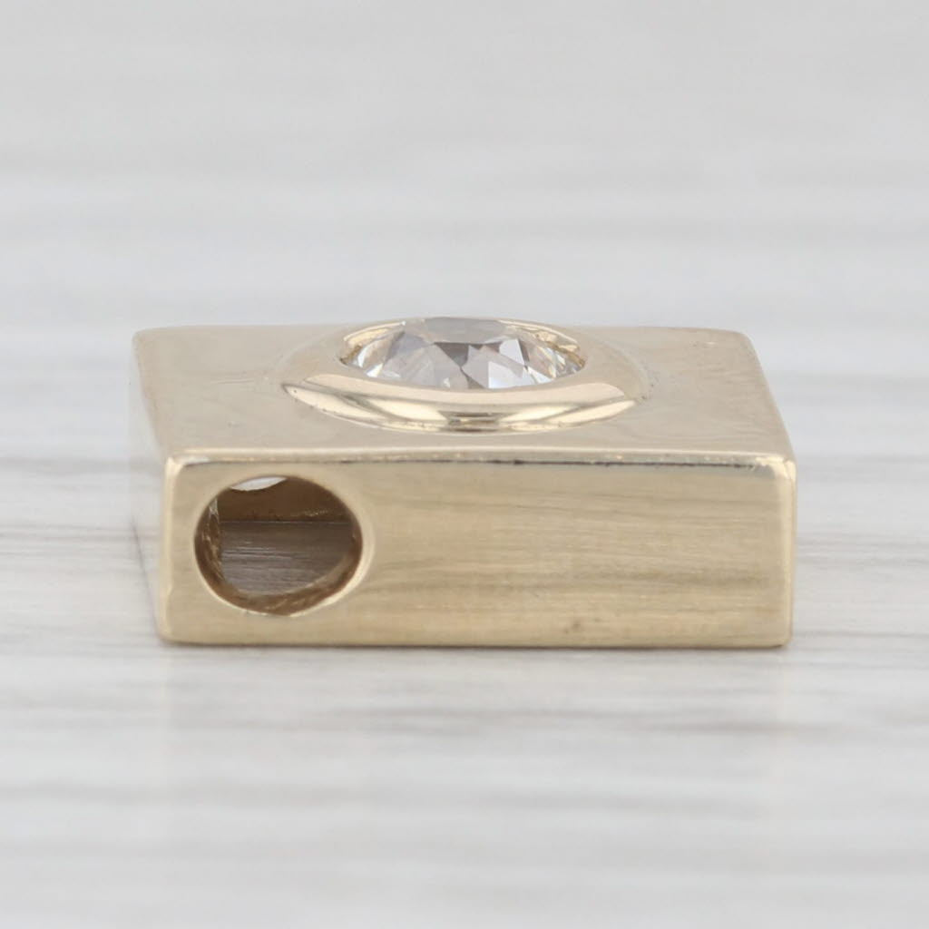 0.49ct Diamond Solitaire Pendant in 14k Yellow Gold - Old European Cut Floating Drop Necklace for Women, Elegant Gift for Anniversary, Valentine's Day & Special Occasions