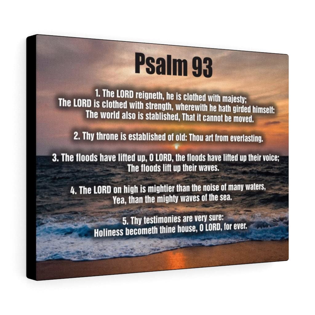 Bible Verse Canvas Wall Art - Christian Home Decor with Psalm 93:4 'The Lord Reigns' Scripture Print - Perfect for Living Room, Bedroom & Church Decorations